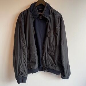 Façonnable‎ Albert Goldberg Mens Bomber Jacket Full Zip Ribbed Black Size L